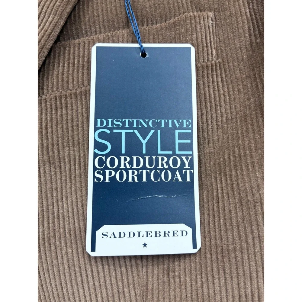 Mens 42 Regular Tan Corduroy Sportcoat Blazer Classic Fit 2-Button NWT Preppy
